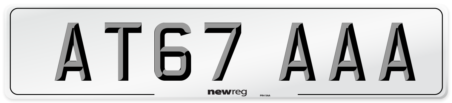 AT67 AAA Number Plate from New Reg